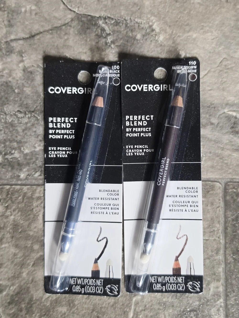 COVERGIRL Perfect Blend Eye Pencil Duo -Basic Black 100 & Black Brown 110 0.03oz